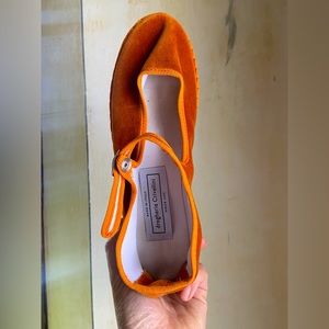 Velvet ballet flats,slippers burnt orange